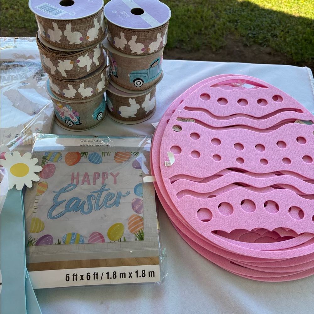 Celebrate It Pink Easter Egg Foam Wall Decor and Happy Easter Banner